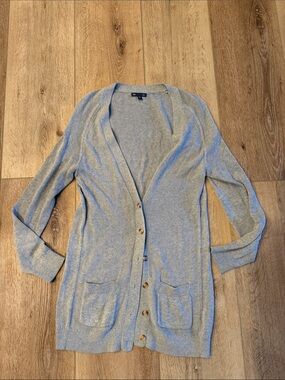 GAP Factory | Light Gray Long Button-Front Women's Cardigan | V-Neck | size M
